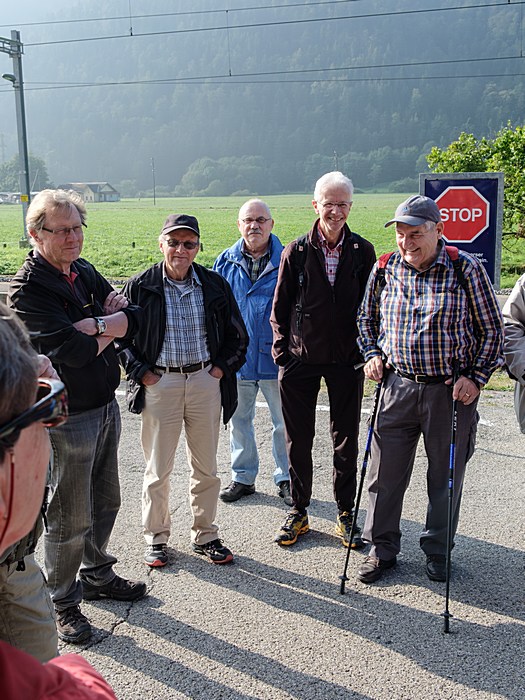 Start in Noiraigue: Werner, Johannes, Freddy, Rolf, Ueli