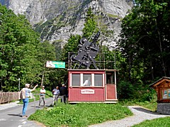 Kabine der Wetterhornbahn (16 Plätze), die von 1908 bis 1914 in Betrieb war. Die andere Kabine ist im Verkehrshaus Luzern.